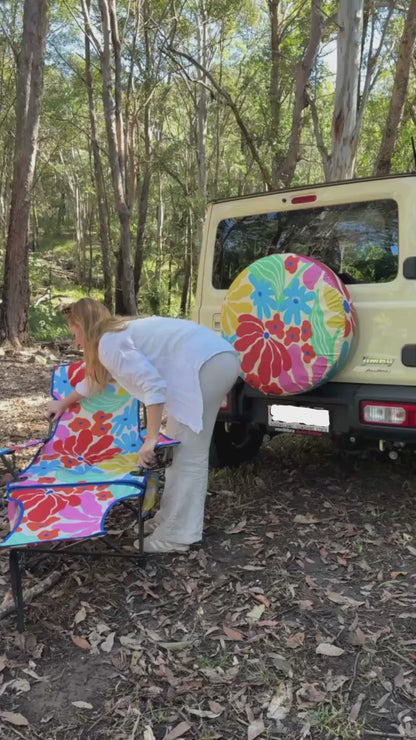 Rainbow Floral Spare Tyre Cover